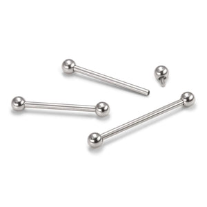 18g Internal 0.8mm Threading Steel Straight Barbell — Price Per 1
