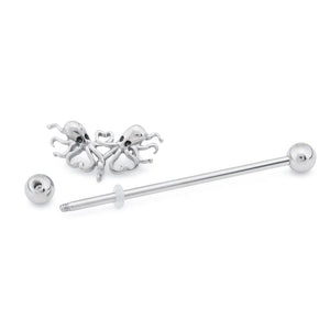 14g 1-1/2” Octopus Love Industrial Barbell