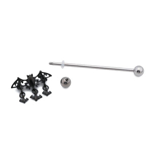 14g 1-1/2” Black PVD Bats Industrial Barbell