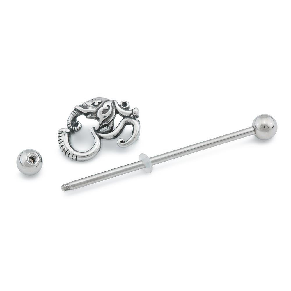 14g 1-1/2” Elephant Ohm Industrial Barbell