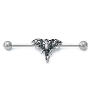 14g 1-1/2” African Elephant Head Industrial Barbell