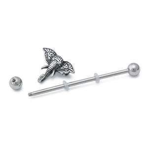 14g 1-1/2” African Elephant Head Industrial Barbell