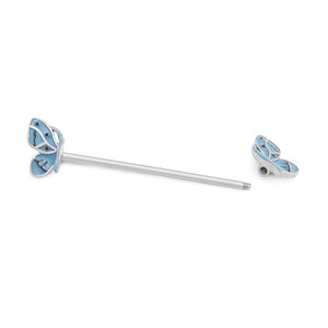 14g 1-1/2” Periwinkle Butterfly Industrial Barbell