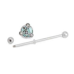 14g 1-1/2” Turquoise Stone Scutum Fidei Industrial Barbell