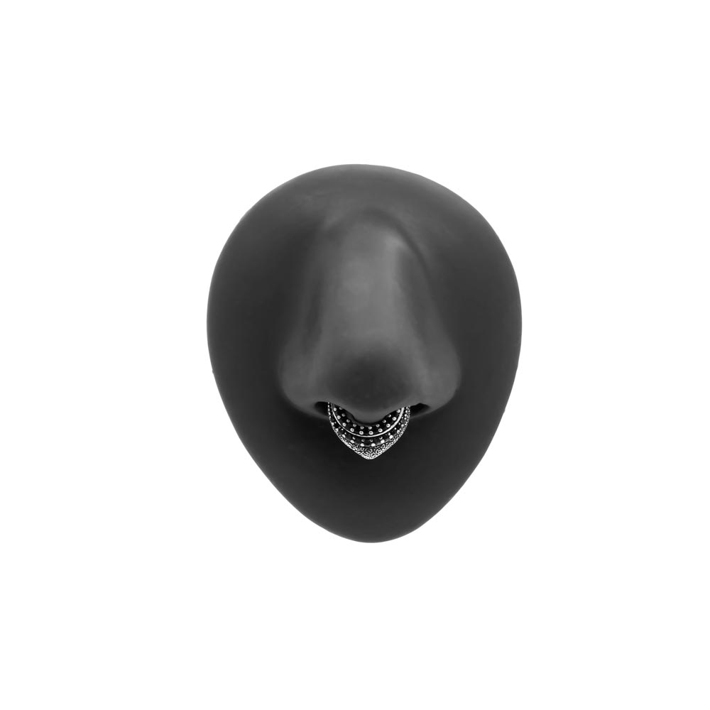 16g Black and Smoke Jewels Tiered Septum Clicker