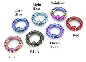 6g Industrial Captive bead ring with Drilled Holes.