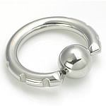14g-2g Techno Tribal Captive Bead Ring with Six Charming Indents