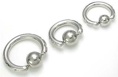 14g-2g Techno Tribal Captive Bead Ring with Six Charming Indents