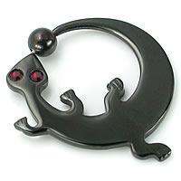 14g-12g Black Gecko Captive Ring