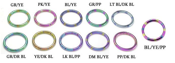 14g Candy Stripe Segment Captive Ring