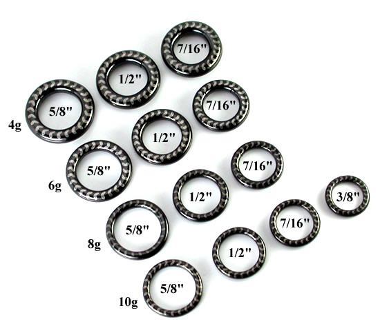 10g-4g Black Titanium-Coated Stainless Steel Segment Ring - Arrow Laser
