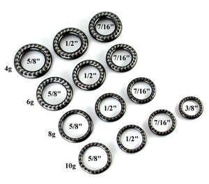 10g-4g Black Titanium-Coated Stainless Steel Segment Ring - Arrow Laser