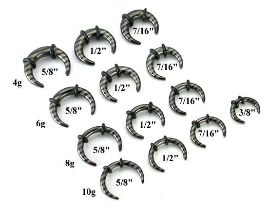 10g-4g Black Titanium-Coated Stainless Steel Pincher with Stripes