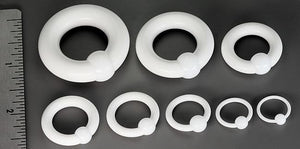 14g-00g White Acrylic Captive Rings
