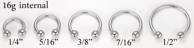 16g Internal Steel Circular Barbell — Price Per 1