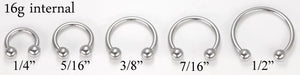 16g Internal Steel Circular Barbell — Price Per 1