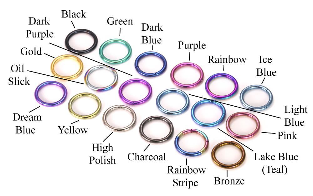 Tilum 14g Anodized Titanium Segment Ring - Price Per 1