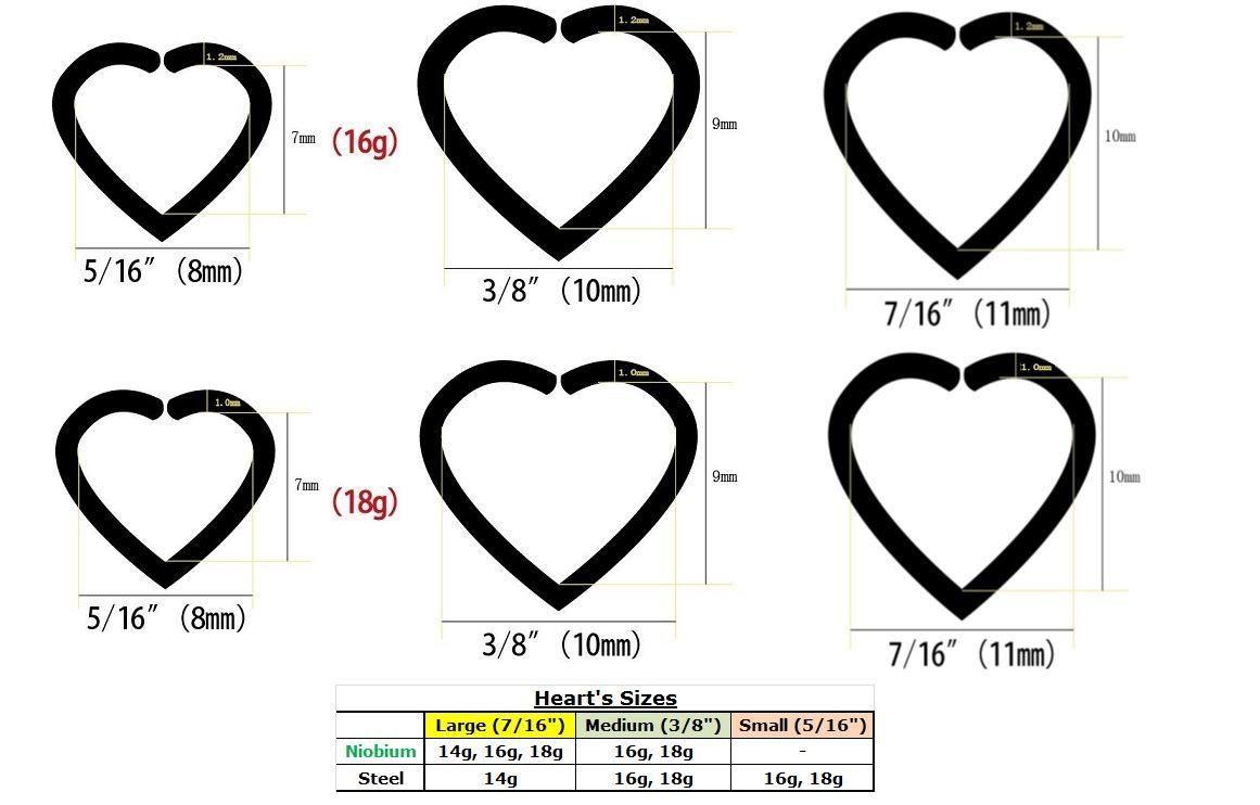 16g Annealed Steel Heart — Price Per 1