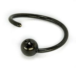 20g Annealed Black PVD Fixed Ball Ring