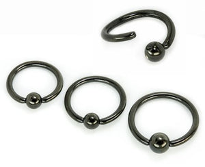 14g Blackout Annealed Fixed Bead Ring