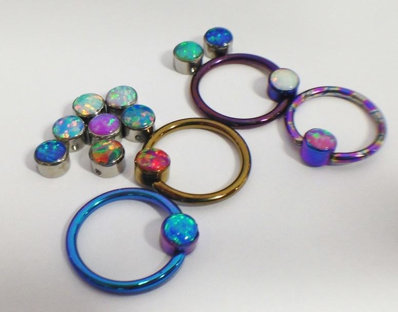 Opal Titanium Captive Bead