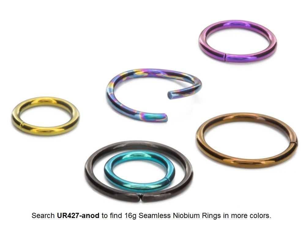 16g Black Seamless Niobium Ring — Price Per 1