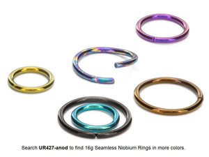 16g Black Seamless Niobium Ring — Price Per 1
