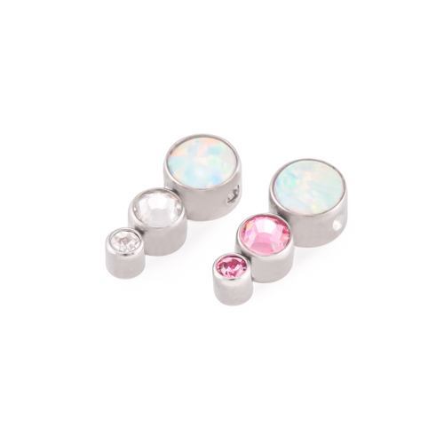 Tilum White Opal Tear Drop Cluster Captive Bead with Jewels - Price Per 1