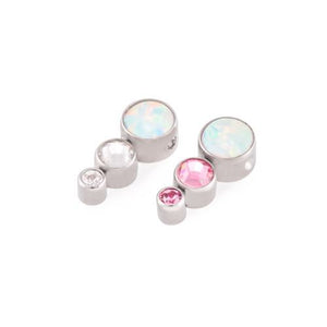 Tilum White Opal Tear Drop Cluster Captive Bead with Jewels - Price Per 1