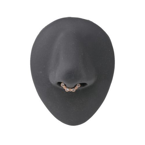 Gold Plated Brass Clip-On Septum Ring with Crystals — Price Per 1