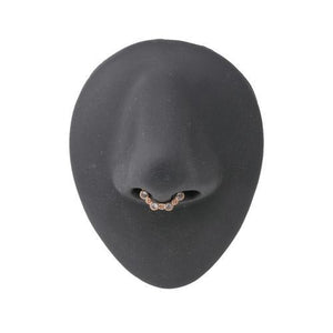 Gold Plated Brass Clip-On Septum Ring with Crystals — Price Per 1