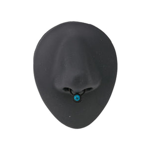 16g Black PVD Septum Clicker with Turquoise Stone — Price Per 1
