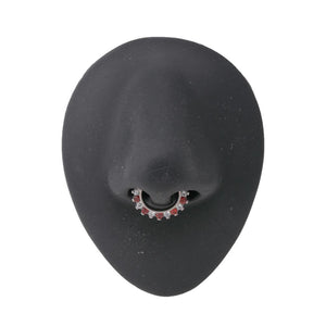 16g Red and White Peppermint Crystal-Laced Septum Clicker