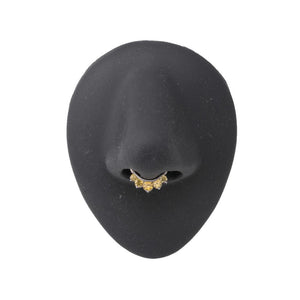 16g Steel Septum Clicker with Five Colored Crystals — Price Per 1