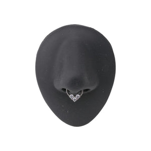 16g Steel Septum Clicker — Trinity Crystal Ring — Price Per 1