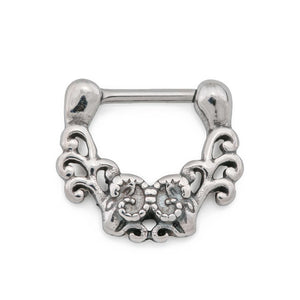 16g Antique Filigree Steel Septum Clicker