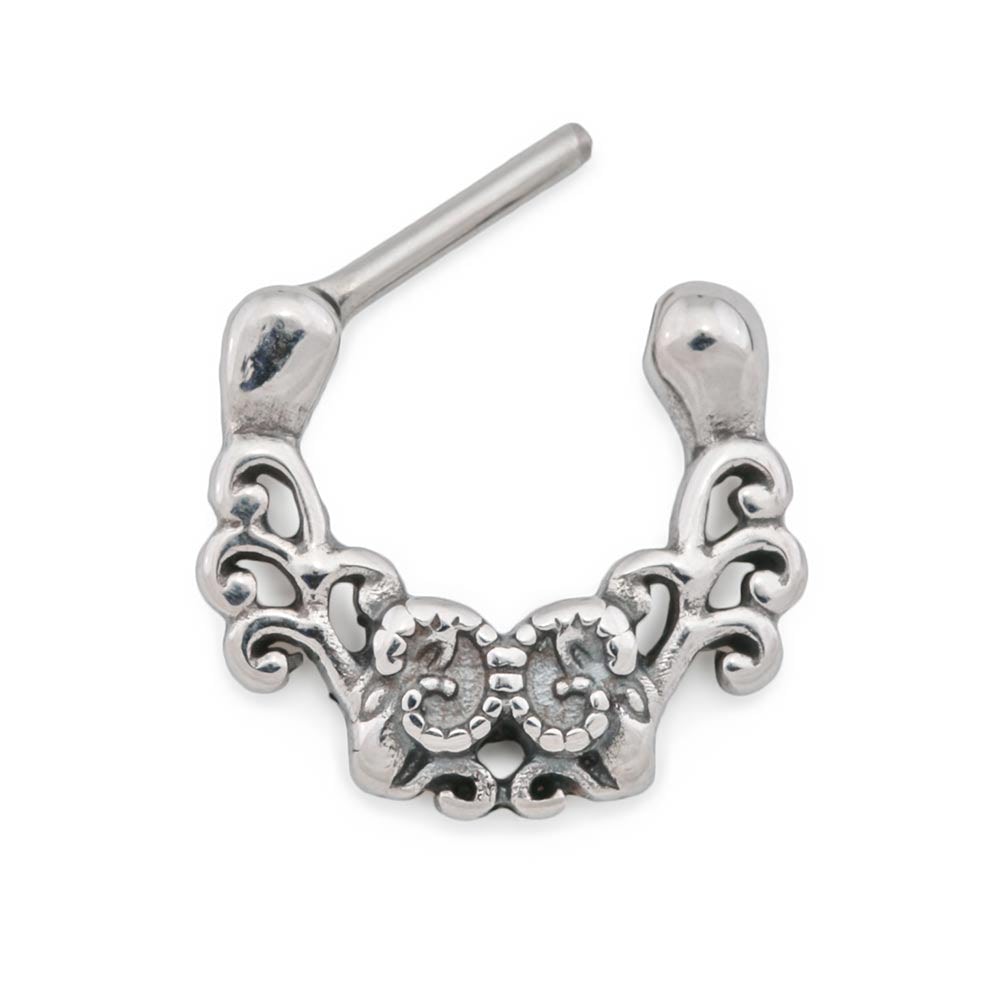 16g Antique Filigree Steel Septum Clicker