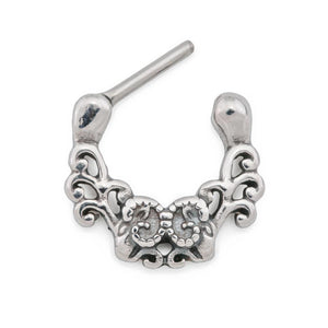16g Antique Filigree Steel Septum Clicker