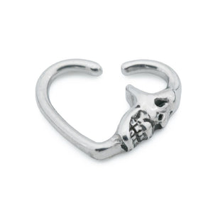 16g Grinning Skull Heart Bendable Ear Jewelry