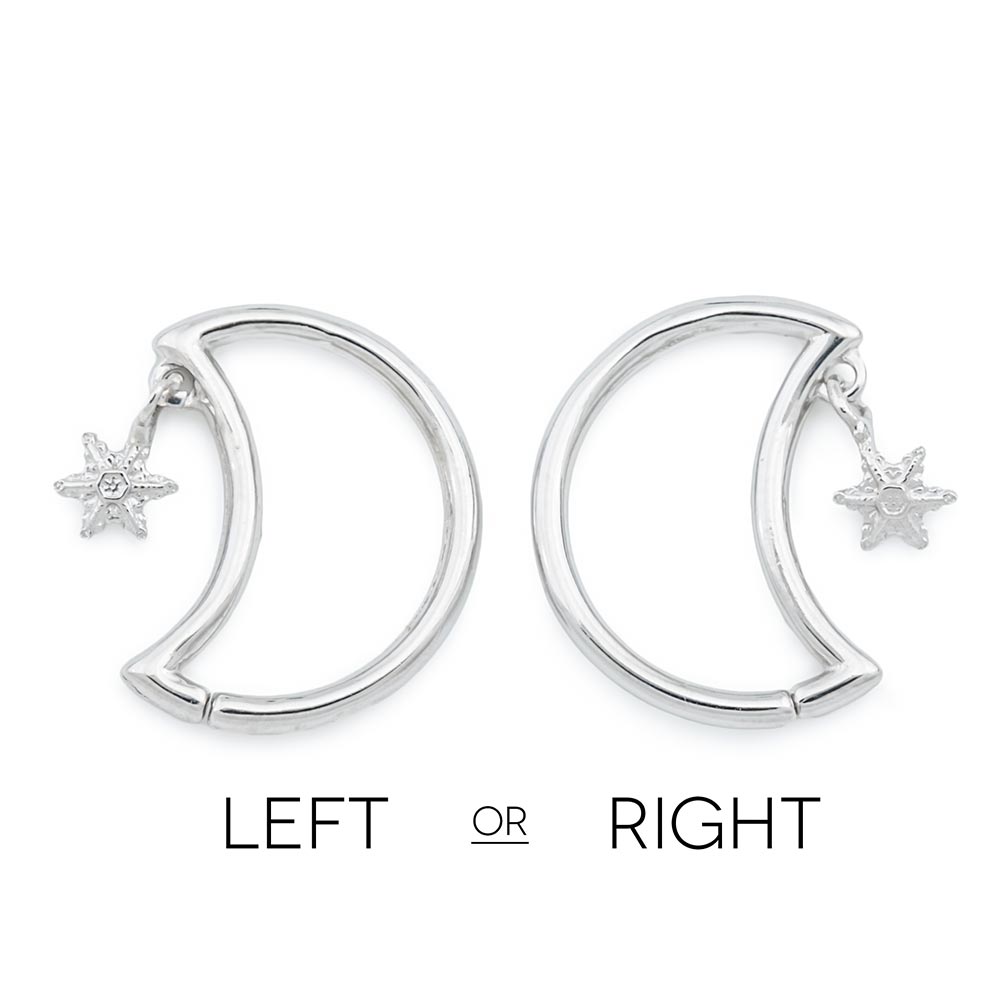 16g Winter Crescent Moon Bendable Ear Jewelry with Snowflake Dangle — Price Per 1