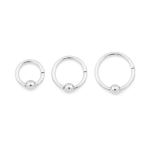 14g Steel Captive Bead Hinged Clicker Ring — Price Per 1