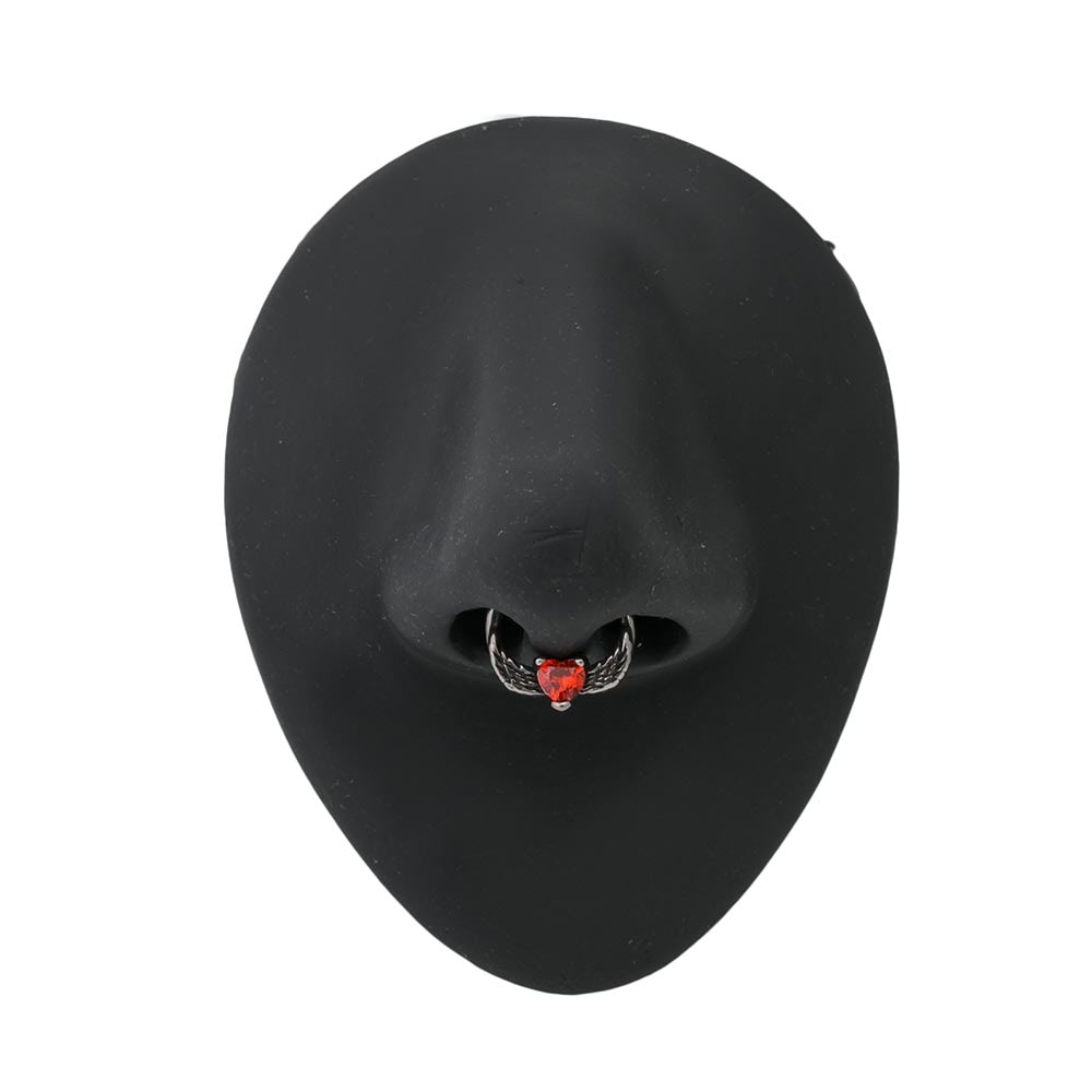 16g Hawk Wings Heart Steel Septum Clicker