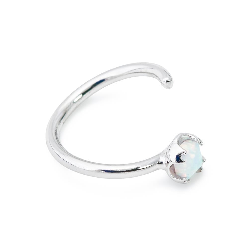 16g 3/8” White Opal Bendable Steel Ring — Price Per 1