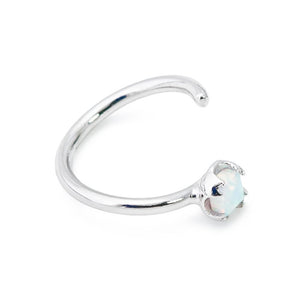 16g 3/8” White Opal Bendable Steel Ring — Price Per 1