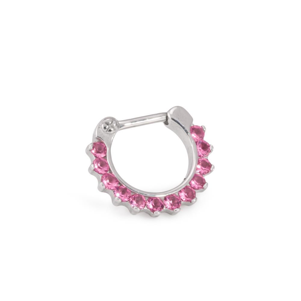 16g Steel Septum Clicker with Jewels - Price Per 1