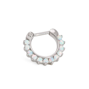 16g Steel Septum Clicker with Opals