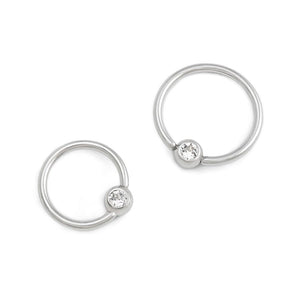 18g Annealed Steel Crystal Jewel Fixed Bead Ring — Price Per 1