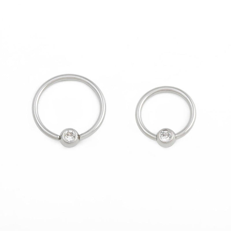 18g Annealed Steel Crystal Jewel Fixed Bead Ring — Price Per 1