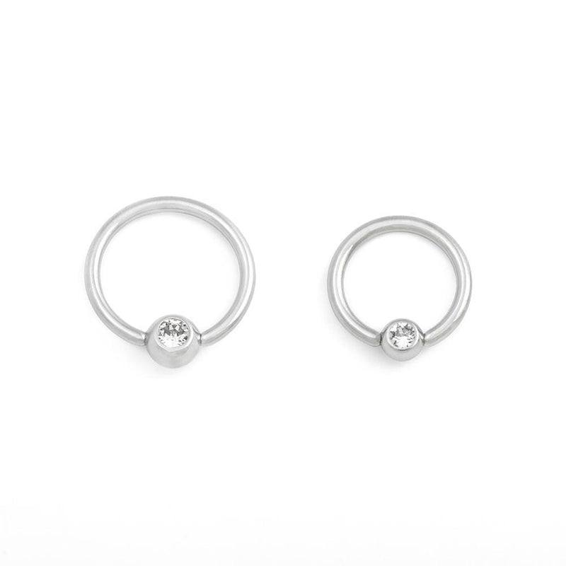 16g Annealed Steel Crystal Jewel Fixed Bead Ring — Price Per 1