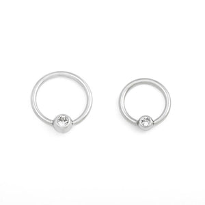 16g Annealed Steel Crystal Jewel Fixed Bead Ring — Price Per 1